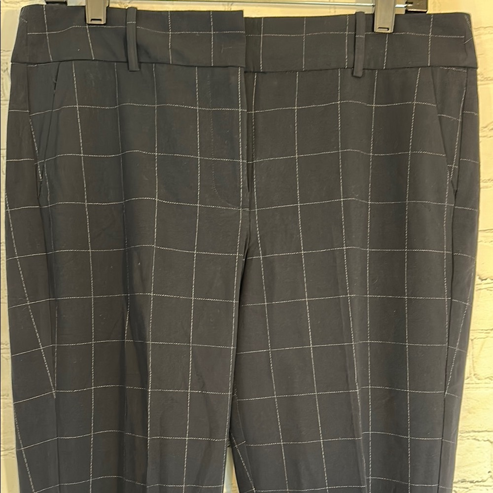 Chico’s Fabulously Slimming Straight Ankle Black Checkered Pants